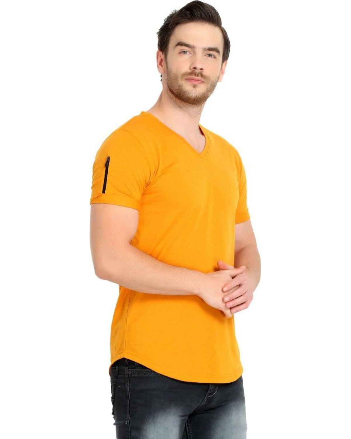 Cotton Blend Solid Half Sleeves Stylish Neck Mens T-Shirt Pack Of 3